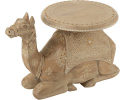 J-Line bijzettafel Kameel - hout - naturel/wit