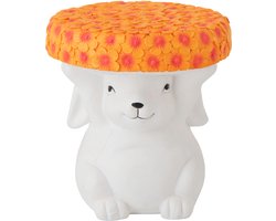 J-Line bijzettafel Konijn - polyresin - wit/oranje