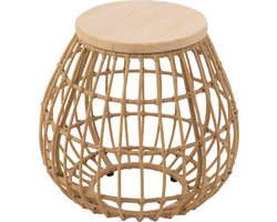 J-Line bijzettafel Mand Buiten - rotan/hout - naturel