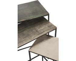 J-Line bijzettafel Rechthoekig - aluminium - zwart/mix - set van 3