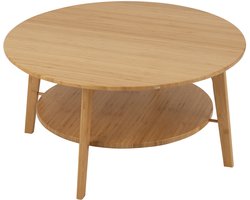 J-Line bijzettafel Rond - bamboe - naturel - large