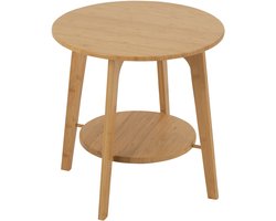 J-Line bijzettafel Rond - bamboe - naturel - small