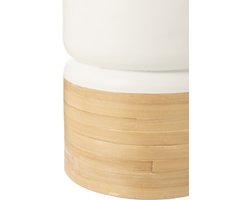 J-Line bijzettafel Rond - bamboe - wit/naturel