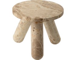 J-Line bijzettafel Rond Marmer - steen - beige