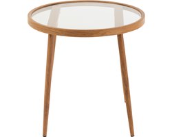 J-Line bijzettafel Rond - metaal/glas - naturel