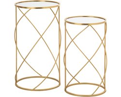 J-Line Bijzettafels - metaal - goud - set van 2