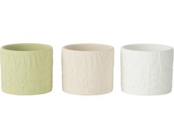 J-Line bloempot Aloha - keramiek - mix - small - 3 stuks - Ø 12 cm