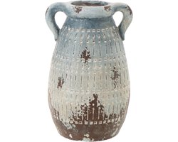 J-Line bloempot Antiek - polyresin - blauw/wit - large