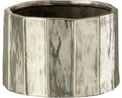 J-Line bloempot Ary - keramiek - zilver - small - Ø 18 cm