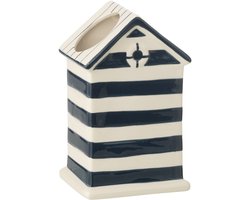 J-Line bloempot Beach House - porselein - blauw/wit - large