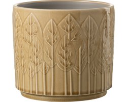 J-Line bloempot Blad - keramiek - beige - large - Ø 17 cm