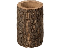 J-Line bloempot Boomstam - hout - naturel - large