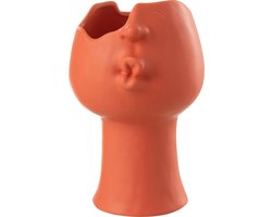 J-Line bloempot Enya - porselein - terracotta - Ø 17 cm