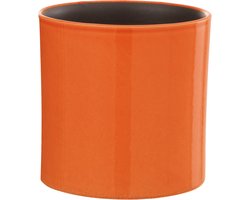 J-Line bloempot Flek - keramiek - oranje - extra small - Ø 14.5 cm