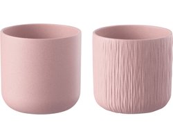 J-Line bloempot Gen - keramiek - roze - XXS - 2 stuks - Ø 7 cm