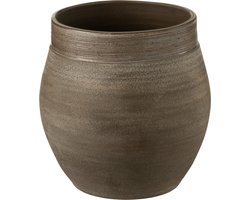 J-Line bloempot Gio - keramiek - bruin - medium - Ø 25 cm