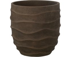 J-Line bloempot Golf + Buiten zand - steen - bruin - medium