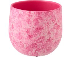 J-Line bloempot - keramiek - roze/wit - large