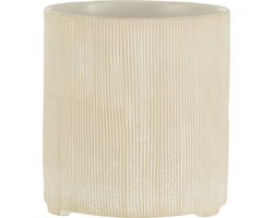 J-Line bloempot Maria Rond - Keramiek - wit - large - Ø 14.5 cm