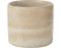 J-Line bloempot Olina Rond - cement - creme - large - Ø 17.5 cm