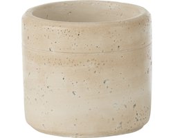 J-Line bloempot Olina Rond - cement - creme - small - Ø 11 cm