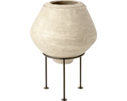 J-Line bloempot Op Voet Chad - papier - wit - Ø 53 cm