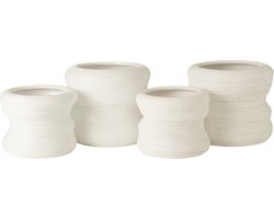 J-Line bloempot Organisch - keramiek - wit - large - 2 stuks - Ø 32 cm
