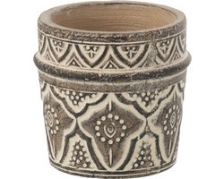 J-Line bloempot Provence Terracotta - keramiek - bruin - extra small - 2 stuks - Ø 11.5 cm