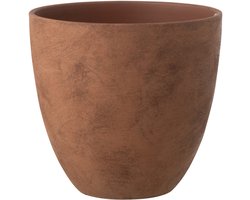 J-Line bloempot Rond - keramiek - bruin - large