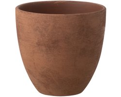 J-Line bloempot Rond - keramiek - bruin - medium