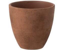 J-Line bloempot Rond - keramiek - bruin - small - 2 stuks