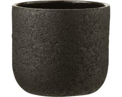 J-Line bloempot Ruw - keramiek - zwart - large - Ø 22 cm