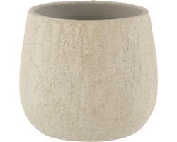 J-Line bloempot Spikkel - keramiek - grijs - medium - Ø 14.8 cm