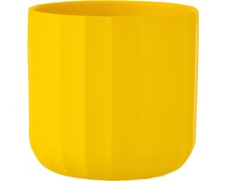J-Line bloempot Summer - keramiek - geel - large - 2 stuks - Ø 18.5 cm