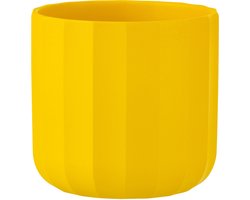 J-Line bloempot Summer - keramiek - geel - medium - 2 stuks - Ø 15 cm