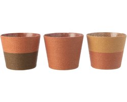 J-Line bloempot Touwtjes - papier - oker/bruin - extra large - 3 st. - Ø 15 cm