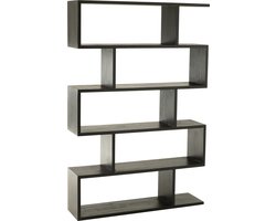 J-Line boekenkast Verticaal Latten - hout - zwart