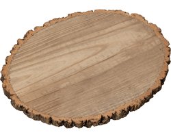 J-Line boomschijf Ovaal - hout - naturel - large - set van 2