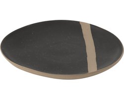 J-Line bord - keramiek - zwart/taupe - small