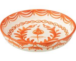 J-Line Bowl Granada Low Ceramic White/Orange Large
