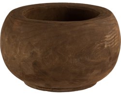 J-Line - Cachepot - Donkerbruin - Rond - 35 cm x 35 cm x 20 cm