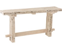 J-Line console Brut - hout - wit/naturel