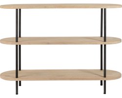 J-Line console Eli 3 Planken - hout/staal - naturel/grijs