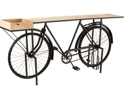 J-line - Console Fiets Metaal/mango Hout Zwart/naturel - 185x36x85.5cm