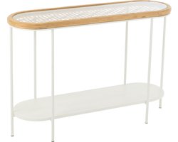 J-Line console Mati - sparhout/metaal - naturel/wit