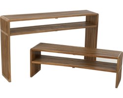 J-Line console Met Schap - hout - naturel - set van 2