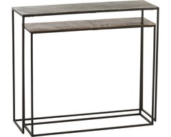 J-Line console Rechthoekig - aluminium - zwart/mix - 2 stuks