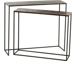 J-Line console Rechthoekig - aluminium - zwart/mix - 2 stuks