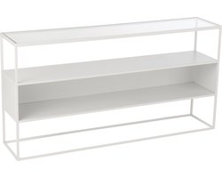 J-Line console Vierkant - metaal/glas - wit