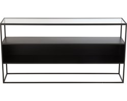 J-Line console Vierkant - metaal/glas - zwart